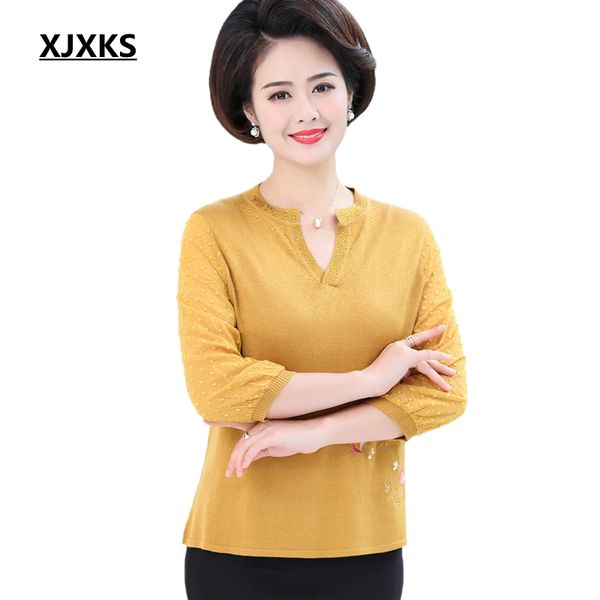 xjxks knitted large size jumper 2019 new woman clothes sweater comfortable embroidery pullover women sweaters, White;black
xjxks knitted large size jumper 2019 new woman clothes sweater comfortable embroidery pullover women sweaters, White;black