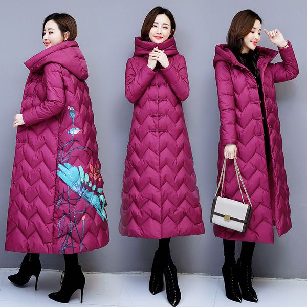 2019 winter new style ethnic-style down feather cotton-padded clothes frog large size dress long over-the-knee slimming cotton c, Blue;black
2019 winter new style ethnic-style down feather cotton-padded clothes frog large size dress long over-the-knee slimming cotton c, Blue;black