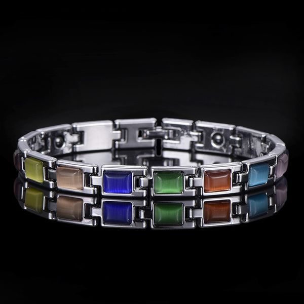 octbyna classic cat eye stone magnetic health bracelet for women silver plated radiation protection bangles jewelry, Golden;silver
octbyna classic cat eye stone magnetic health bracelet for women silver plated radiation protection bangles jewelry, Golden;silver