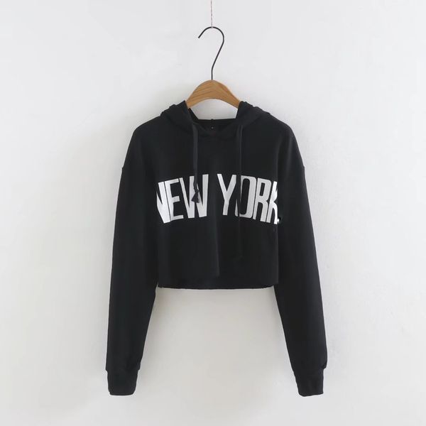 autumn and winter women's dress europe and america retro college style lettered pattern short navel sports hoodie, Black
autumn and winter women's dress europe and america retro college style lettered pattern short navel sports hoodie, Black