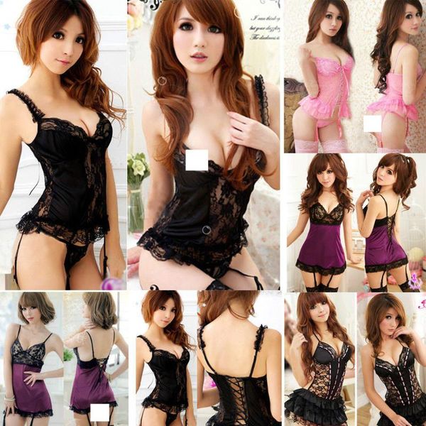 women's lingerie lot lace dress g-string underwear babydoll sleepwear sets garter belt exotic sets, Red;black
women's lingerie lot lace dress g-string underwear babydoll sleepwear sets garter belt exotic sets, Red;black