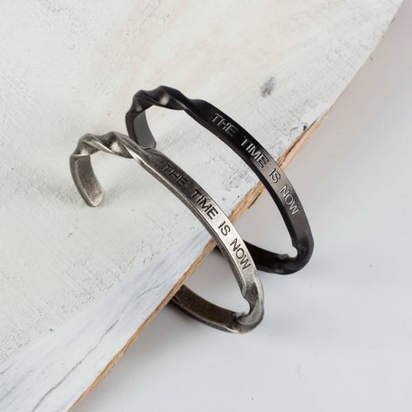 opening vintage titanium steel men bracelet bangle letter the time is now luxury bangle bracelet for men women jewelry gift, Golden;silver
opening vintage titanium steel men bracelet bangle letter the time is now luxury bangle bracelet for men women jewelry gift, Golden;silver