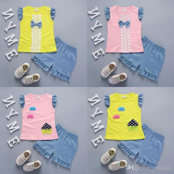 2019 cool and refreshing style summer cotton round collar bowknot house pattern with vest and shorts two pieces for boys and girls, White
2019 cool and refreshing style summer cotton round collar bowknot house pattern with vest and shorts two pieces for boys and girls, White