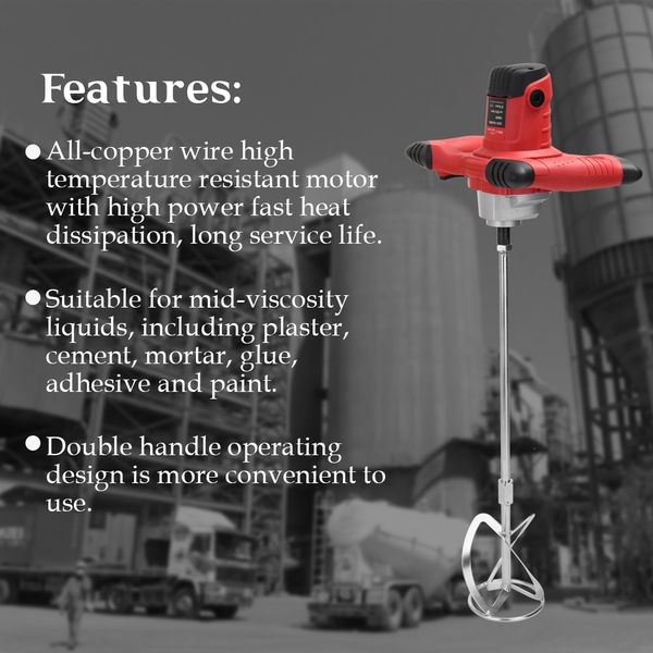 professional industrial grade mixer electric speed control handheld paint cement plaster mortar coating putty mixing tool
professional industrial grade mixer electric speed control handheld paint cement plaster mortar coating putty mixing tool