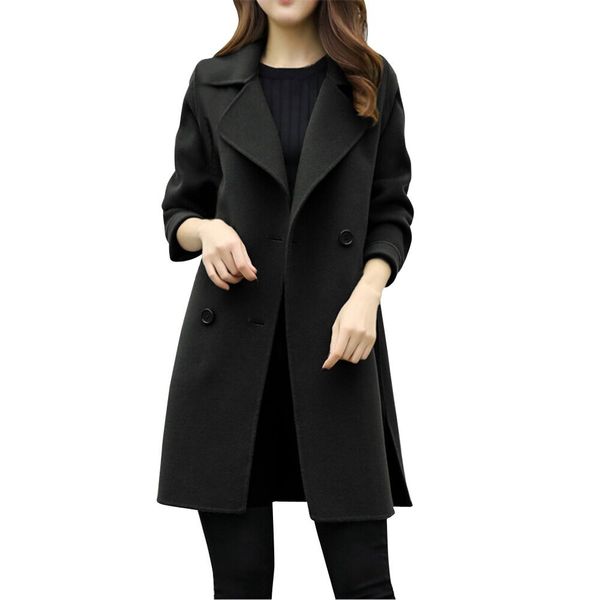 women woolen coat womens autumn winter jacket casual outwear parka cardigan slim coat overcoat abrigos mujer invierno 2019, Black
women woolen coat womens autumn winter jacket casual outwear parka cardigan slim coat overcoat abrigos mujer invierno 2019, Black