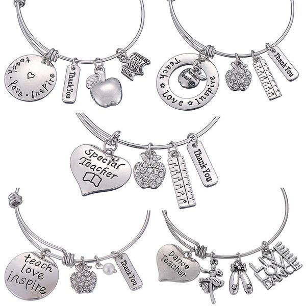 thank you special teachers gifts white crystal heart apple shape charm bracelet jewelry adjustable bracelet teacher's day gifts, Black
thank you special teachers gifts white crystal heart apple shape charm bracelet jewelry adjustable bracelet teacher's day gifts, Black