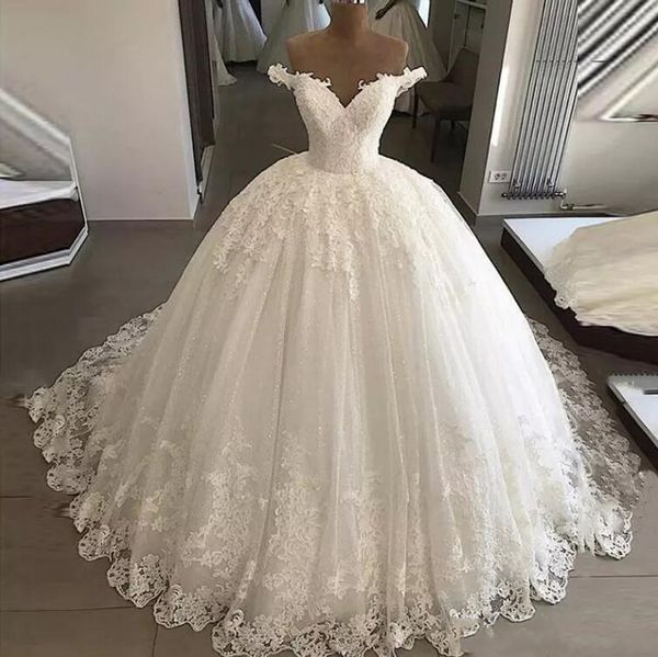 off shoulder lace ball gown wedding dresses 2020 appliqued sequins cap sleeves court train lace up tulle wedding bridal gowns, White
off shoulder lace ball gown wedding dresses 2020 appliqued sequins cap sleeves court train lace up tulle wedding bridal gowns, White