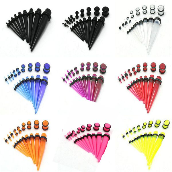 fashion 36pcs/set new acrylic ear gauge taper and plug stretching kits body piercing jewelry 17 colors 
fashion 36pcs/set new acrylic ear gauge taper and plug stretching kits body piercing jewelry 17 colors
