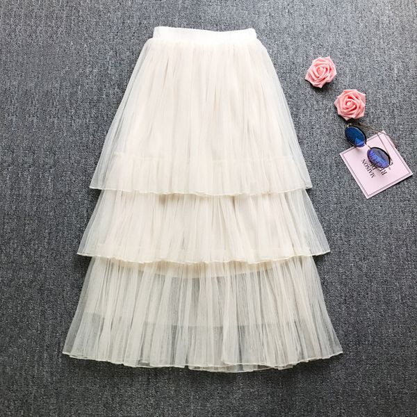 women's pleated cake tulle skirt mesh gradual change lady elegant summer casual midi elastic high waist party girls jupes saias, Black
women's pleated cake tulle skirt mesh gradual change lady elegant summer casual midi elastic high waist party girls jupes saias, Black