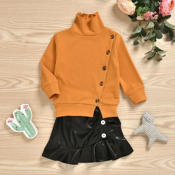 cute toddler baby girls kids turtleneck long sleeve button sweater ruffle short leather skirt autumn clothes fashion outfits, White
cute toddler baby girls kids turtleneck long sleeve button sweater ruffle short leather skirt autumn clothes fashion outfits, White