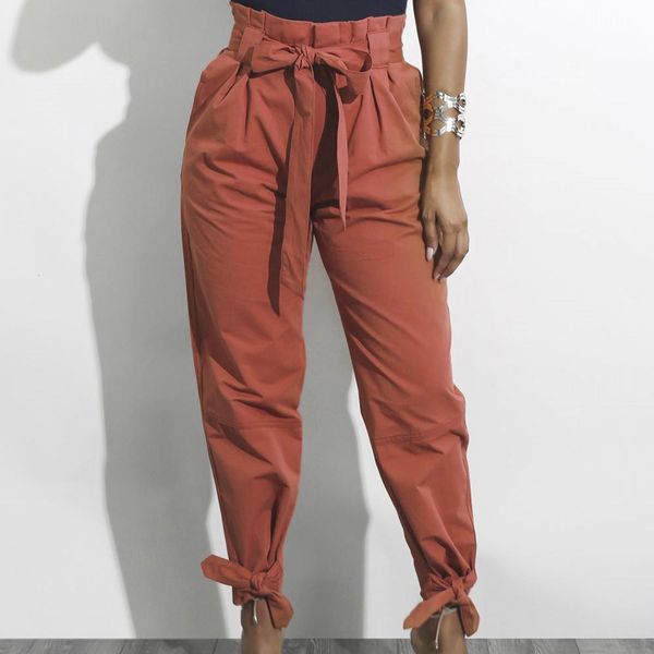chic women solid color high waist bow belt causal ankle-tied pants trousers, Black;white
chic women solid color high waist bow belt causal ankle-tied pants trousers, Black;white