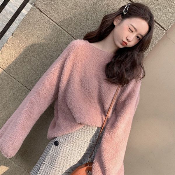 female long sleeve sweaters knitted loose women o-neck sweaters pullover, White;black
female long sleeve sweaters knitted loose women o-neck sweaters pullover, White;black