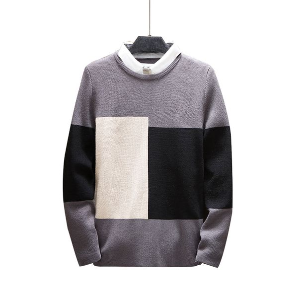 men's sweaters men round neck pullover knitted jumper patchwork contrast color casual sweater false two pieces 3xl plus size knitwear, White;black
men's sweaters men round neck pullover knitted jumper patchwork contrast color casual sweater false two pieces 3xl plus size knitwear, White;black