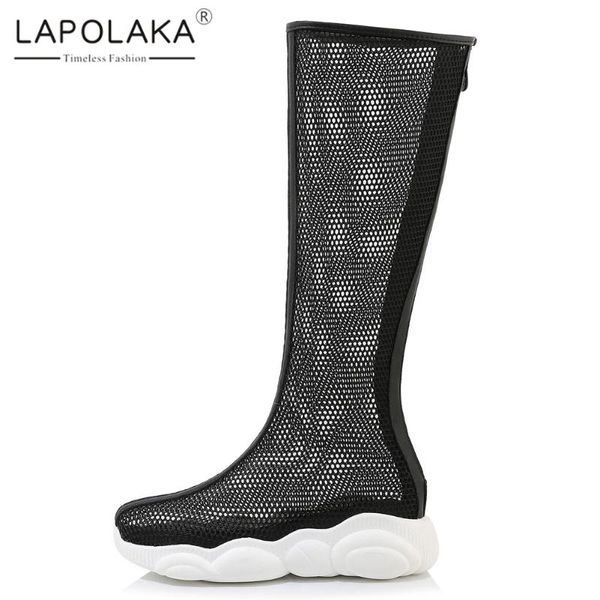 lapolaka 2020 large size 46 comfortable shoes woman boots platform mesh solid summer boots women shoes footwear, Black 
lapolaka 2020 large size 46 comfortable shoes woman boots platform mesh solid summer boots women shoes footwear, Black