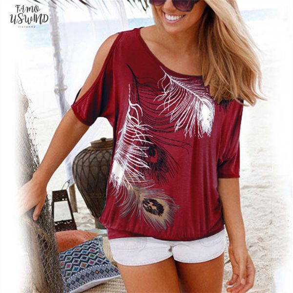 women summer 2020 tshirt casual short sleeve tees off shoulder feather t shirt o neck loose plus size 5xl shirts, White
women summer 2020 tshirt casual short sleeve tees off shoulder feather t shirt o neck loose plus size 5xl shirts, White
