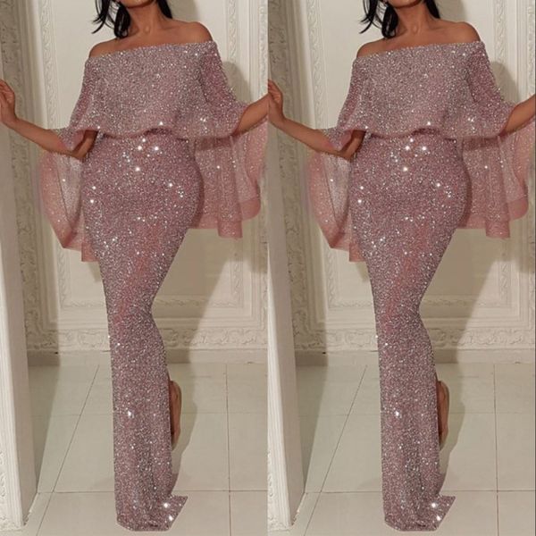 sparkly sequins mermaid long women evening dress flouncing arabic bateau neck off the shoulder slit pageant formal party prom gowns, Black;red
sparkly sequins mermaid long women evening dress flouncing arabic bateau neck off the shoulder slit pageant formal party prom gowns, Black;red