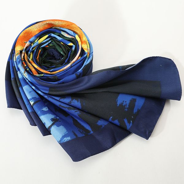 foulard twill silk wraps painting oil women starry shawls 130cm*130cm large printing square scarves hijab scarf female new bandana fash etah, White;black
foulard twill silk wraps painting oil women starry shawls 130cm*130cm large printing square scarves hijab scarf female new bandana fash etah, White;black