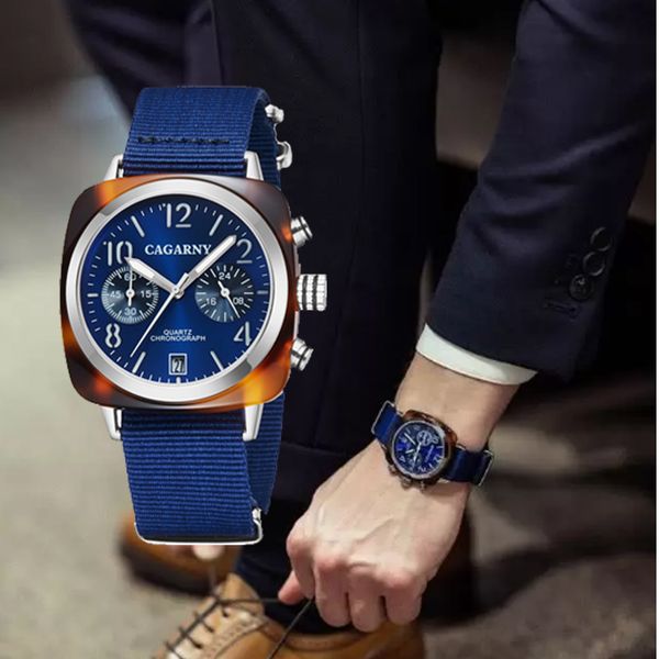vintage square chronograph quartz watches date waterproof sports mens wristwatches canvas band fashion women watch gift, Slivery;brown
vintage square chronograph quartz watches date waterproof sports mens wristwatches canvas band fashion women watch gift, Slivery;brown