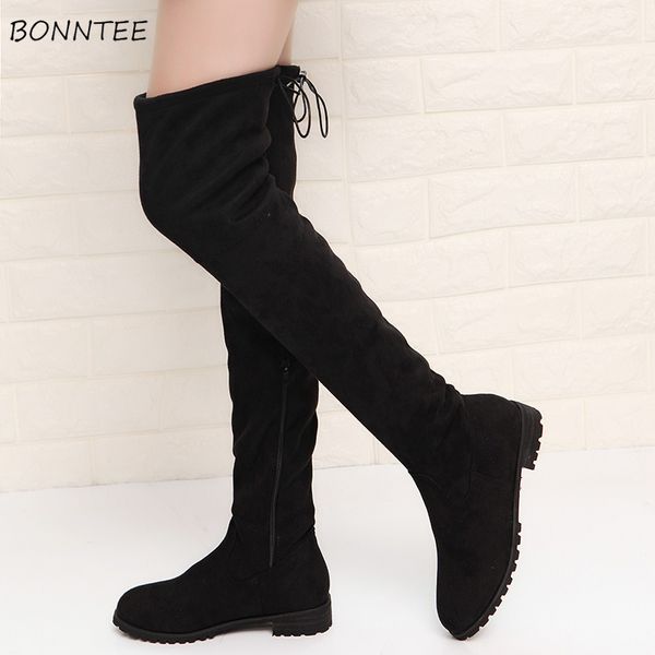 boots women large size slim long boot flock over the knee fashion korean womens lace up thigh high shoes female casual, Black
boots women large size slim long boot flock over the knee fashion korean womens lace up thigh high shoes female casual, Black