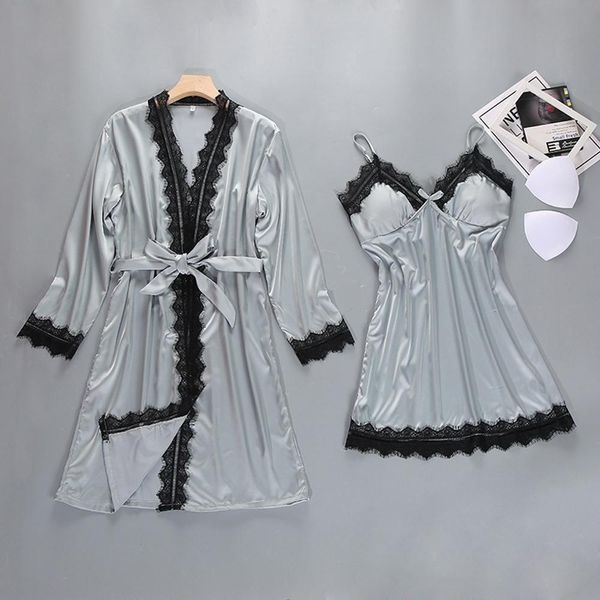2pcs/set dress women sleepwear for silk satin nightgowns women nightdress gown nightwear ice sleeping lenceria night night cixgx
2pcs/set dress women sleepwear for silk satin nightgowns women nightdress gown nightwear ice sleeping lenceria night night cixgx