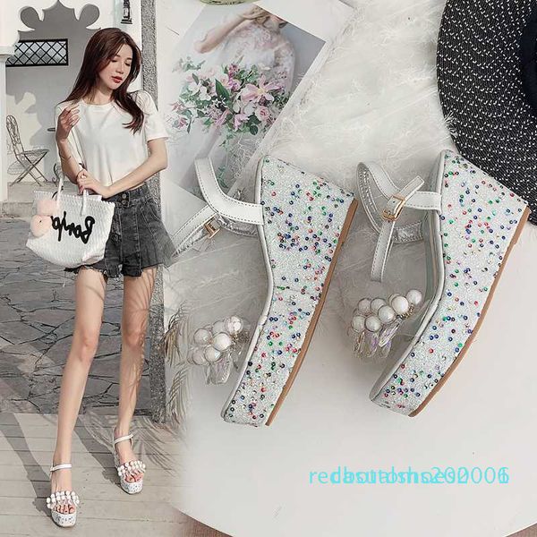 2020 fashion women sandals flower decor open toe wedges high heels ankle buckle strap summer dress ladies sandals yellow/silver r06, Black
2020 fashion women sandals flower decor open toe wedges high heels ankle buckle strap summer dress ladies sandals yellow/silver r06, Black