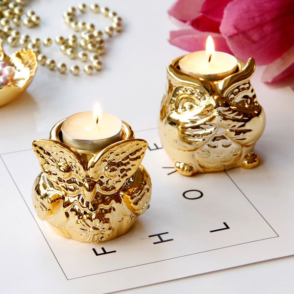 cute owl shaped candle holder gold ceramic candlestick for romantic party table decoration
cute owl shaped candle holder gold ceramic candlestick for romantic party table decoration