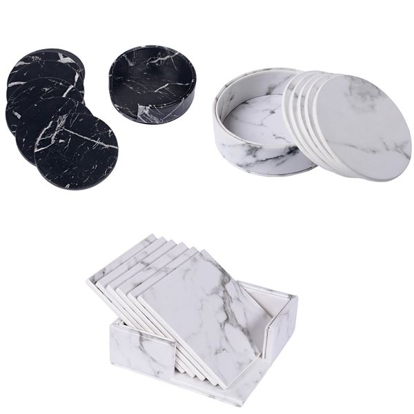 marble leather round square shaped drink coasters placemat cup mat holder heat insulation pad kitchen tableware
marble leather round square shaped drink coasters placemat cup mat holder heat insulation pad kitchen tableware
