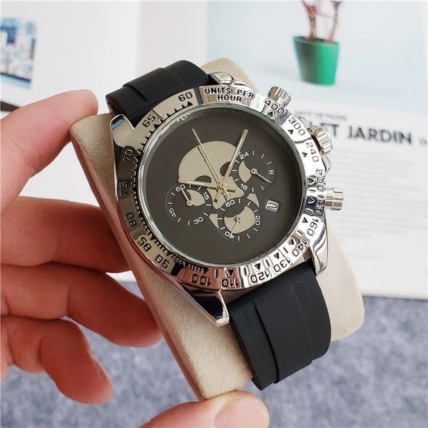 men women fashion watch design watches stainless steel all dial work chronograph skeleton dial 42mm rubber strap wristwatches, Slivery;brown
men women fashion watch design watches stainless steel all dial work chronograph skeleton dial 42mm rubber strap wristwatches, Slivery;brown