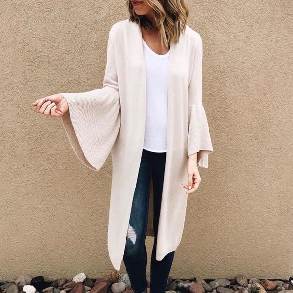 women's cardigan coat autumn long flare sleeve open front shawl solid color casual jacket sweater, Tan;black
women's cardigan coat autumn long flare sleeve open front shawl solid color casual jacket sweater, Tan;black