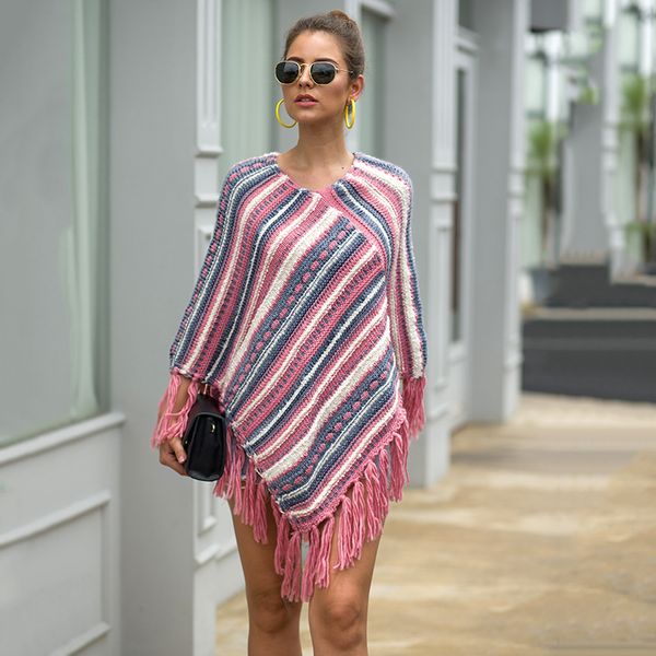 women winter knitted cashmere poncho capes shawl cardigans sweater coat o-neck cloak tassel blusas mujer de moda knit sweater, Black
women winter knitted cashmere poncho capes shawl cardigans sweater coat o-neck cloak tassel blusas mujer de moda knit sweater, Black
