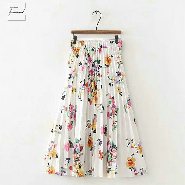 summer floral pleated skirt women fashion trending 2019 styles midi skirts casual brand female skirt xd356, Black 
summer floral pleated skirt women fashion trending 2019 styles midi skirts casual brand female skirt xd356, Black