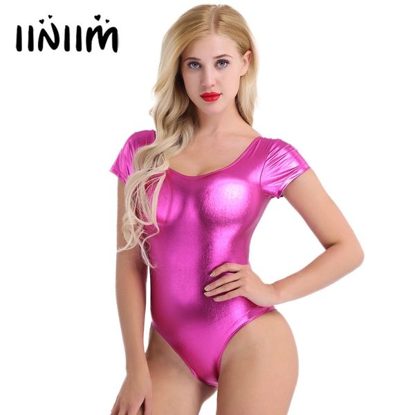 iiniim women shiny patent leather reflective one-piece gymnastics leotard bodysuit for stage performance ballet dancewear, Black;red
iiniim women shiny patent leather reflective one-piece gymnastics leotard bodysuit for stage performance ballet dancewear, Black;red