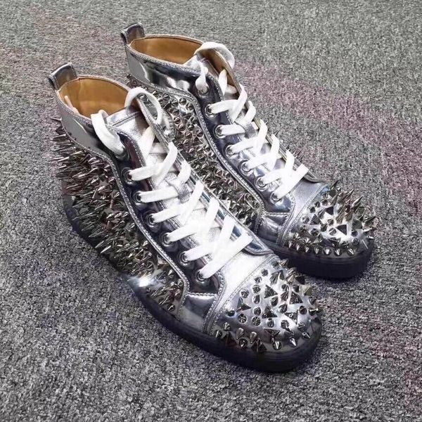 shoes spikes patent sliver pik leather high casual pik sneakers women,men red bottom luxury design with perfect flats jtrh, Black
shoes spikes patent sliver pik leather high casual pik sneakers women,men red bottom luxury design with perfect flats jtrh, Black