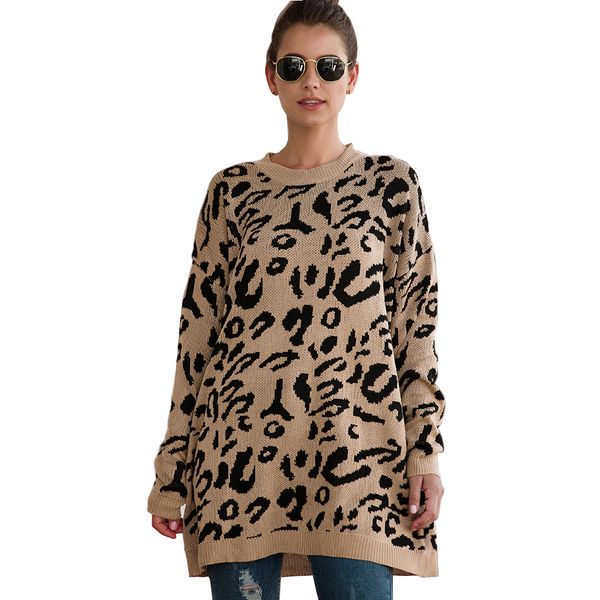 2019 woman casual leopard print knitted sweater long sleeve crew neck oversized pullover sweaters female christmas colthing, White;black
2019 woman casual leopard print knitted sweater long sleeve crew neck oversized pullover sweaters female christmas colthing, White;black