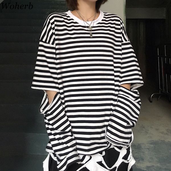 woherb summer kpop casual women t-shirts striped hollow out sleeve ulzzang streetwear tshirt korean harajuku t shirt, White
woherb summer kpop casual women t-shirts striped hollow out sleeve ulzzang streetwear tshirt korean harajuku t shirt, White