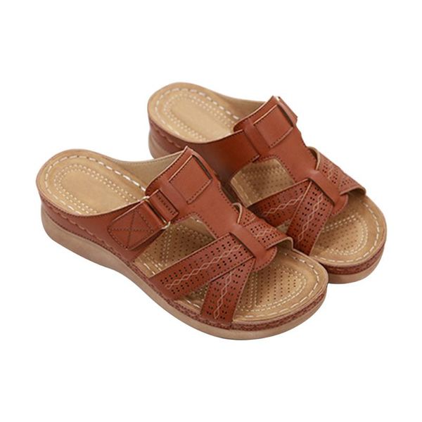 1pair open toe wedge heel beach cross tie breathable summer non slip party wear resistant thick sole women slipper comfortable, Black
1pair open toe wedge heel beach cross tie breathable summer non slip party wear resistant thick sole women slipper comfortable, Black