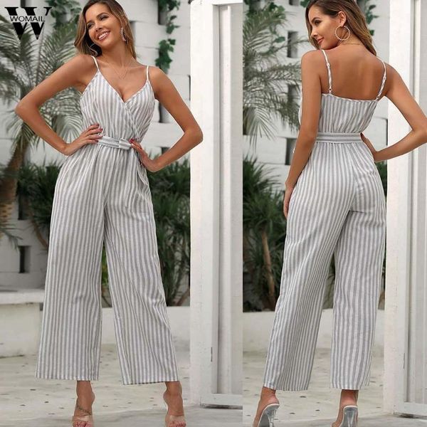womail jumpsuit women elegant summer sleeveless casual stripe v-neck belt slim lace up wide leg long jumpsuit trousers holiday, Black;white
womail jumpsuit women elegant summer sleeveless casual stripe v-neck belt slim lace up wide leg long jumpsuit trousers holiday, Black;white