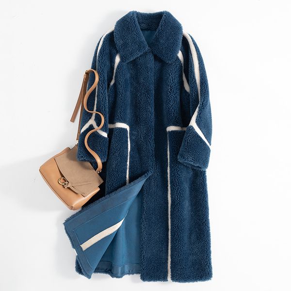 women's fur & faux real coat korean vintage autumn winter women clothes 2021 sheep shearling wool jacket suede lining zt3751, Black
women's fur & faux real coat korean vintage autumn winter women clothes 2021 sheep shearling wool jacket suede lining zt3751, Black
