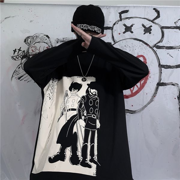 2019 spring and autumn new print round neck loose casual long sleeve hip hop t-shirt men, White;black
2019 spring and autumn new print round neck loose casual long sleeve hip hop t-shirt men, White;black