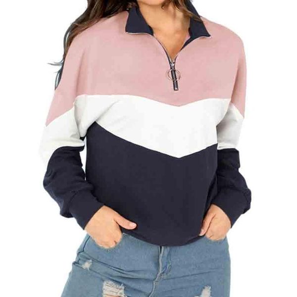 Women Casual Hoodies Autumn Turn-down Collar Sports Sweatshirts Color Block Fashion Hoodies Girls Ring Zipper Pullovers 5 Colors
Women Casual Hoodies Autumn Turn-down Collar Sports Sweatshirts Color Block Fashion Hoodies Girls Ring Zipper Pullovers 5 Colors