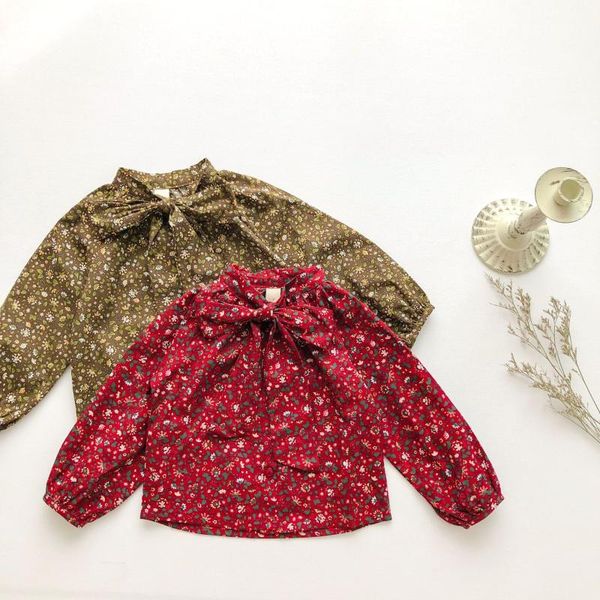wlg girls blouses kids floral printed red green bow long sleeve shirts spring baby girl for 2-6 years, White;black
wlg girls blouses kids floral printed red green bow long sleeve shirts spring baby girl for 2-6 years, White;black