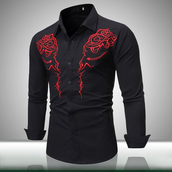 2020 new men's embroidered arrow design korean shirt slim long fashion cotton shirt men social club prom camisa masculina, White;black
2020 new men's embroidered arrow design korean shirt slim long fashion cotton shirt men social club prom camisa masculina, White;black
