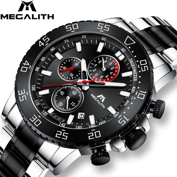 megalith military watches men stainless steel band waterproof quartz wristwatch chronograph clock male fashion sports watch 8087 t200113, Slivery;brown
megalith military watches men stainless steel band waterproof quartz wristwatch chronograph clock male fashion sports watch 8087 t200113, Slivery;brown