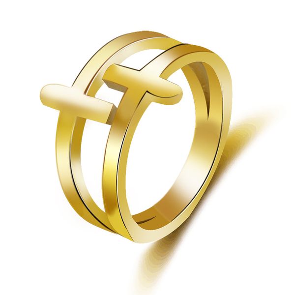 gold silver color double cross titanium stainless steel rings for women men wedding jewelry beauty female rings, Golden;silver
gold silver color double cross titanium stainless steel rings for women men wedding jewelry beauty female rings, Golden;silver