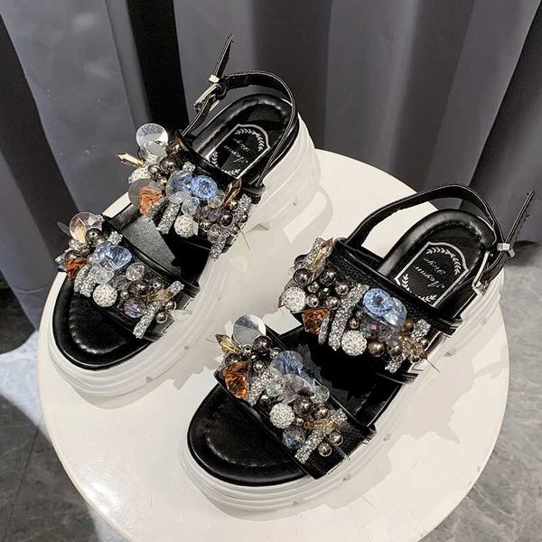 women sandals wedge word buckle high heel female 2020 new summer rhinestone platform thick sole casual roman beach shoes, Black
women sandals wedge word buckle high heel female 2020 new summer rhinestone platform thick sole casual roman beach shoes, Black