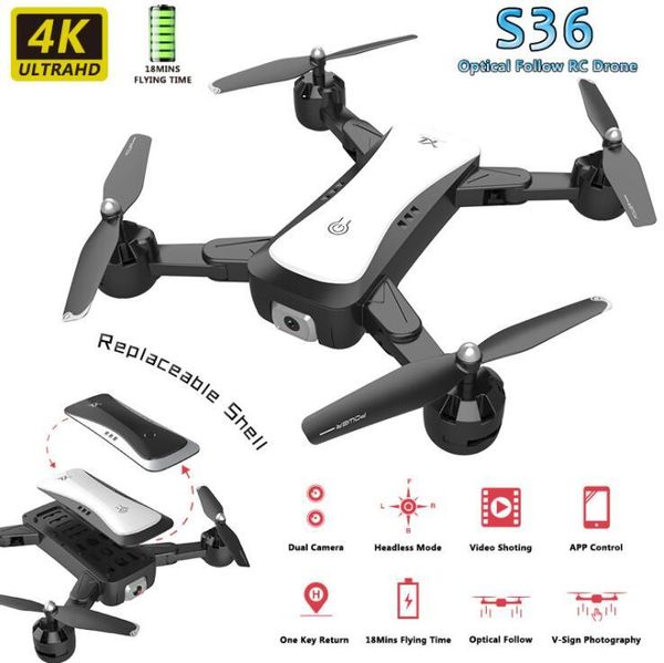 1pcs двойная камера drone 4k 1080p складной aircraft оптического потока positioning hd переключаемый long life battery s36 дроны aircraft
1pcs двойная камера drone 4k 1080p складной aircraft оптического потока positioning hd переключаемый long life battery s36 дроны aircraft