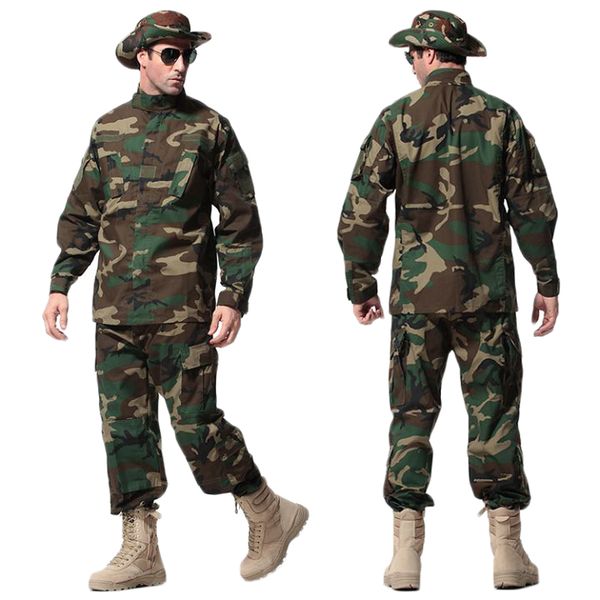 us army tactical uniform woodland camouflage suit combat uniform set shirt + pants clothing outdoor hunting clothes men, Camo
us army tactical uniform woodland camouflage suit combat uniform set shirt + pants clothing outdoor hunting clothes men, Camo