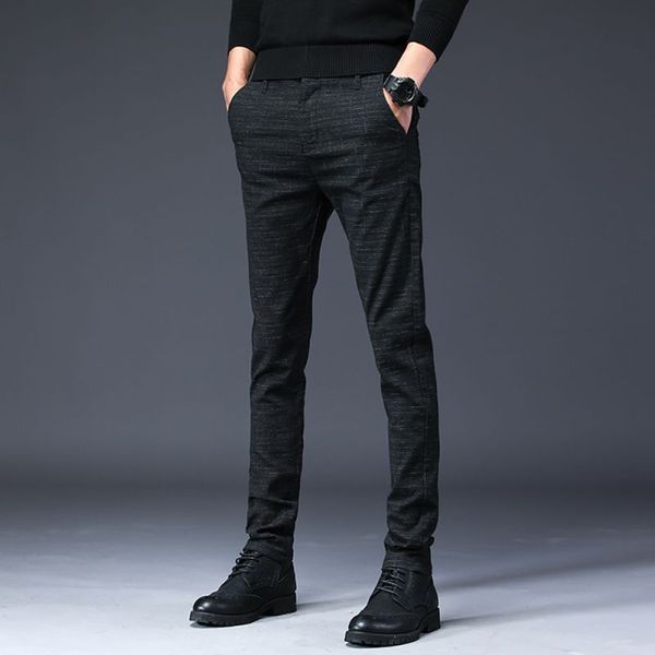 men pants zipper trousers tight-fitting plaid print casual cotton man pants micro-elastic male spring autumn, Black
men pants zipper trousers tight-fitting plaid print casual cotton man pants micro-elastic male spring autumn, Black