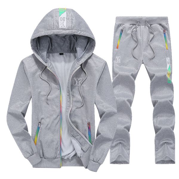 fashion brand men's sportswear 2019 autumn winter men set zipper hooded long sleeve sweatshirt+pants 2 piece set casual outwear, Gray
fashion brand men's sportswear 2019 autumn winter men set zipper hooded long sleeve sweatshirt+pants 2 piece set casual outwear, Gray