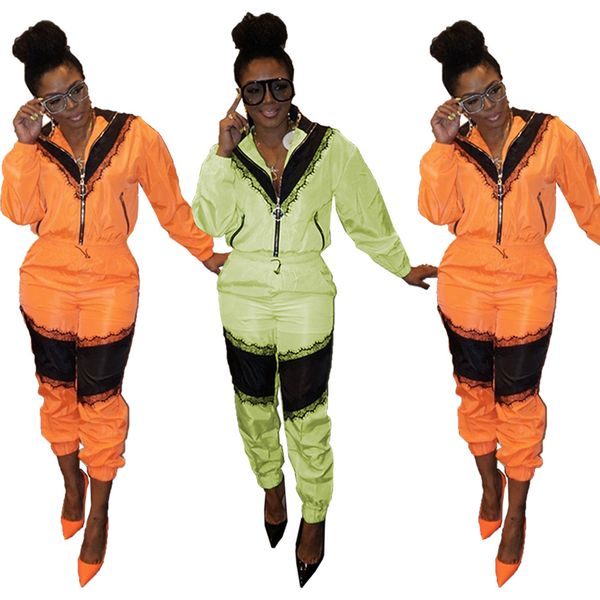 womens sportswear jacket tracksuit two piece set jogging sport suit lace patchwork women casual zipper pants suit outfits, White
womens sportswear jacket tracksuit two piece set jogging sport suit lace patchwork women casual zipper pants suit outfits, White